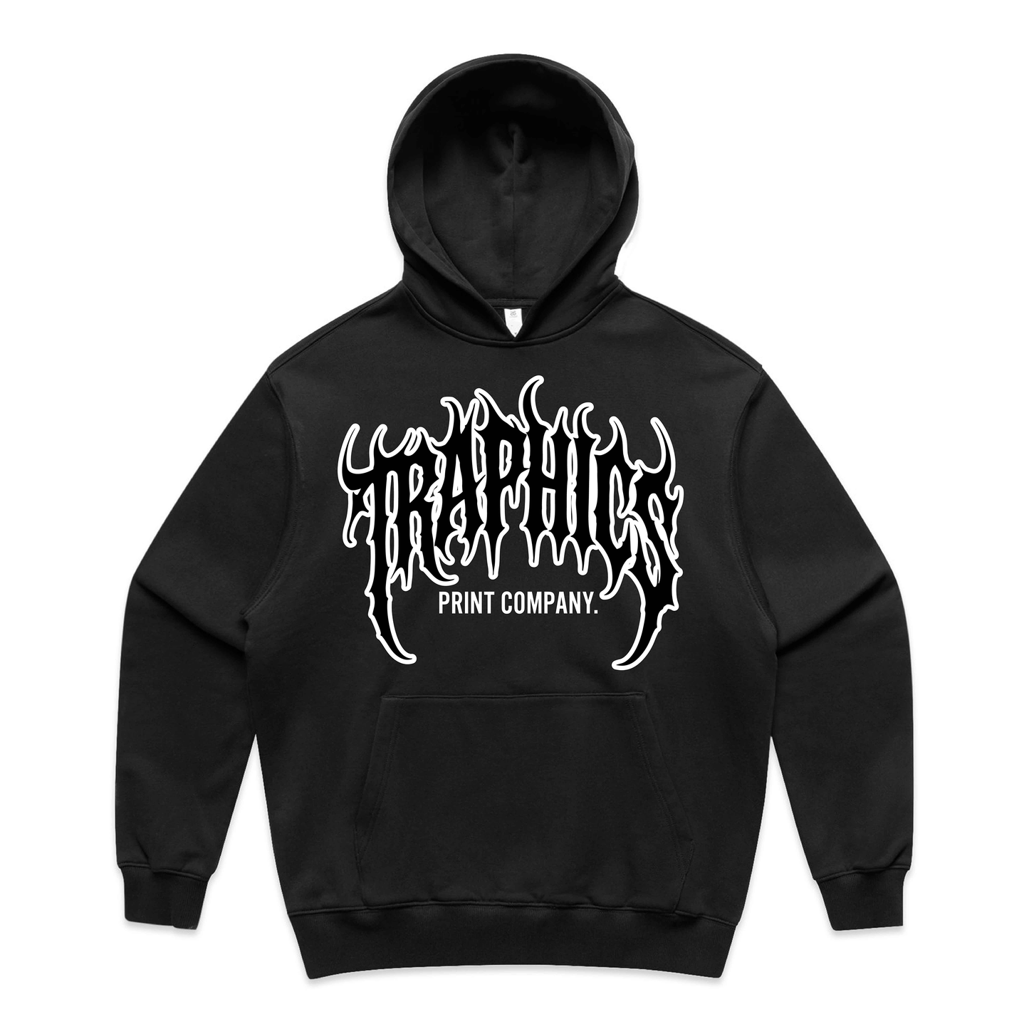 Traphics Black Heavy Hood Black Print