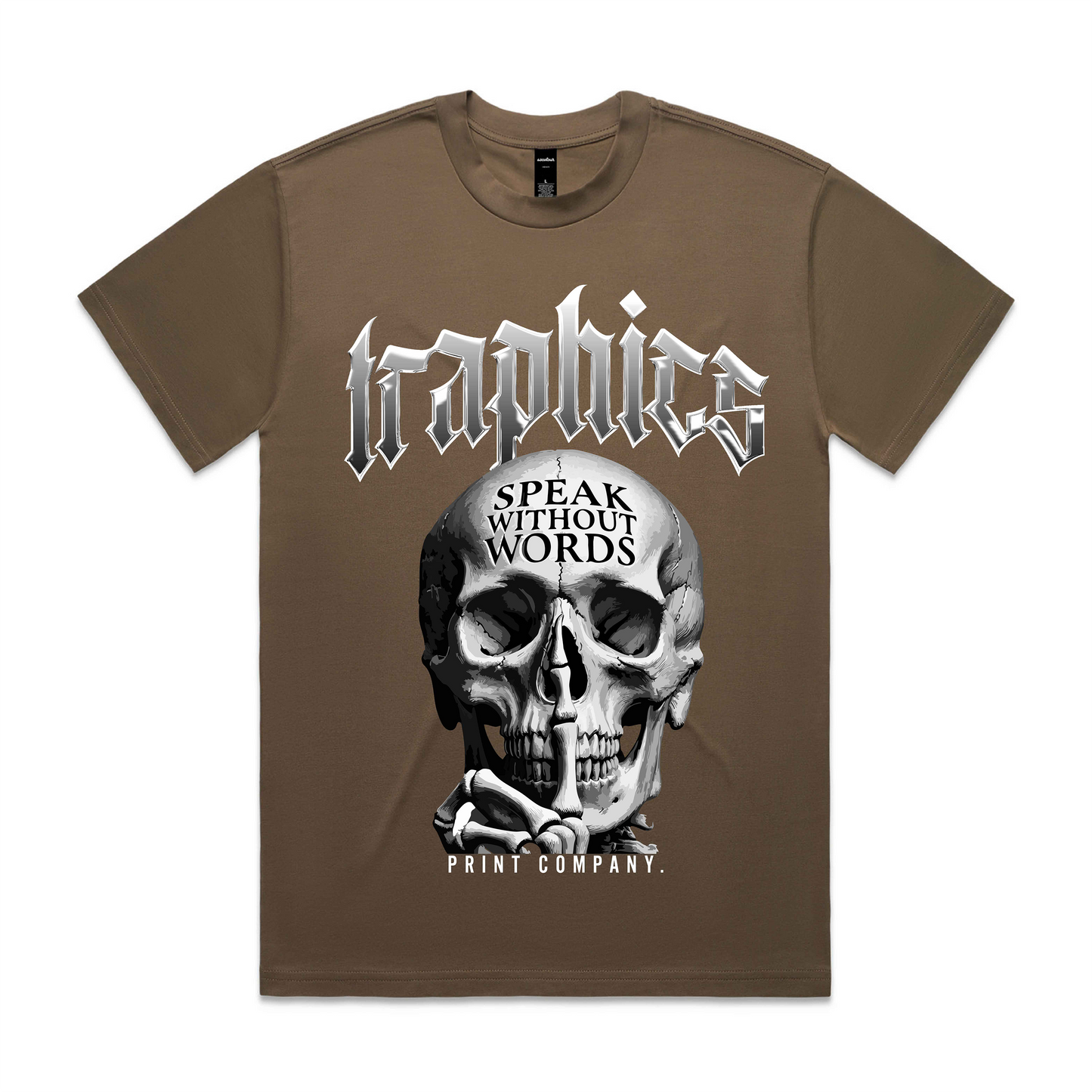 Traphics Skull Tee Brown